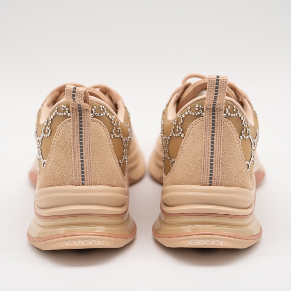 Size 40eu 10 US Gucci Run Sneakers GG Crystal Powder Pink Rose Blush Mesh - Picture 5 of 12